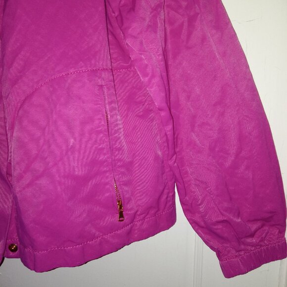Talbot's hot pink gold button zip up jacket- sized M - Picture 3 of 6